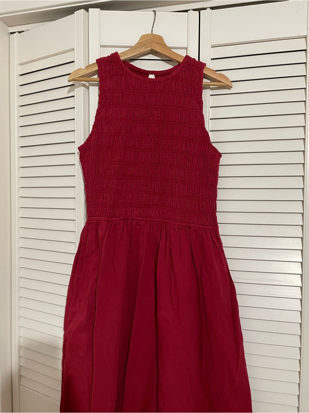 Sleeveless Smocked Maxi Dress in Poppi Red - Picture 6 of 10